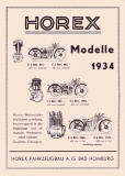 Horex Programm / Preisliste 1934