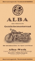 Alba Getriebemotorrad Prospekt 1924