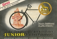 Junior Fahrrad und Motorfahrrad Prospekt 1938