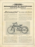 Orionette Leicht-Motorrad Prospekt 3.1922