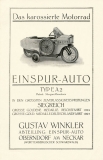 Einspurauto Typ EA 2 Prospekt 1929