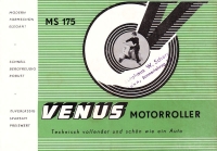 Venus MS 175 Motorroller Prospekt 1950er Jahre
