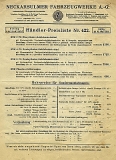 NSU Preisliste 1924 Nr. 422