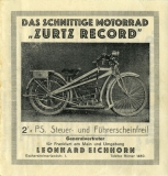 Zürtz Record 2,5 HPS Prospekt 1920er Jahre