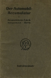AFA Automobil-Accumulator Bedienungsanleitung 1912