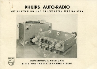 Autoradio Philips NA 524 V Bedienungsanleitung 1954
