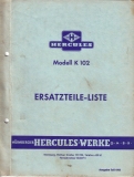 Hercules K 102 Ersatzteilliste 7.1961