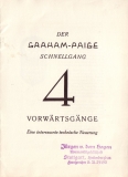 Graham Paige Getriebe Bedienungsanleitung 1920er Jahre