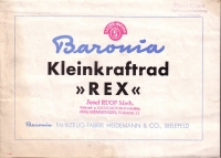 Baronia Kleinkraftrad Rex Prospekt 1950
