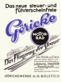 Göricke 172ccm und 196ccm Motorrad Prospekt 1929