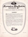 Ford Service Bulletin Mod. Y Bd.1 No.2 2/1933