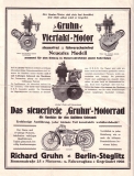 Gruhn 196 ccm Motorrad Prospekt 1925