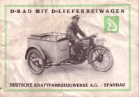 D-Rad R 0/4 mit D-Lieferbeiwagen Prospekt ca.1925
