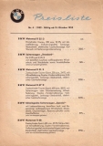 BMW Preisliste Nr.4 1952