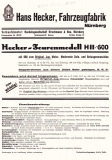 Hecker H III 600 ccm Prospekt 1928