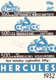 Hercules 350 + 500ccm Modelle Prospekt 1932