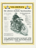 VIS-Duplex 2 Zylinder Motorrad Prospekt 1924