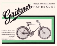 Gritzner Fahrrad und Motor-Fahrrad Prospekt ca. 1933