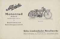 Allright 150 ccm Motorrad Modell B Prospekt ca. 1923