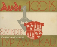 Audi Zwickau 100 PS 8 Zylinder Prospekt ca. 1929