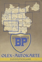 BP Olex Autokarte 7 Süddeutschland 1930er Jahre