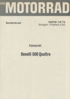 Benelli 500 Quattro Test 1974