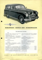 Borgward Hansa 1800 Kombiwagen Prospekt 1954