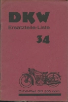 DKW SB 350 Ersatzteilliste 1935