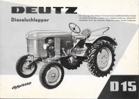 Deutz D 15 Dieselschlepper Prospekt 4.1959