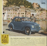 Fiat 500 C Prospekt ca. 1950