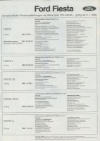 Ford Fiesta Preisliste 1.1980