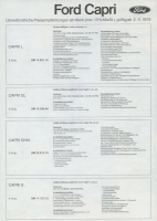 Ford Capri III Preisliste 11.1979