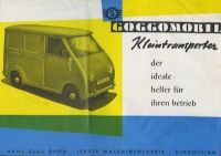 Goggomobil Kleintransporter 300ccm Prospekt ca. 1957