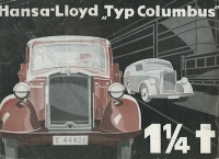 Hansa-Lloyd Lkw Columbus 1,25 to Prospekt 1936