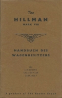 Hillman Mark VIII Bedienungsanleitung 1954