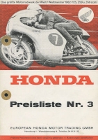 Honda Preisliste Nr. 3 1963