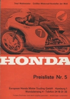 Honda Preisliste Nr.5 1964