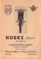 Horex Sonderzubehör Regina 250 350 Prospekt ca. 1953