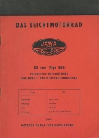Jawa 50 Typ 555 Bedienungsanleitung 1961