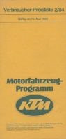 KTM Preisliste 5.1984