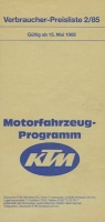 KTM Preisliste 5.1985