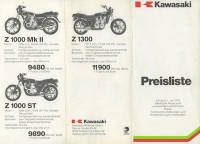 Kawasaki Preisliste 7.1979