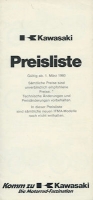 Kawasaki Preisliste 3.1980