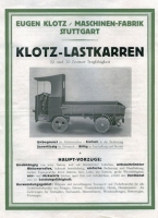 Klotz Lastkarren Prospekt ca. 1925