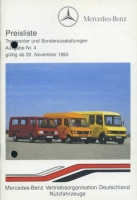 Mercedes-Benz Transporter und Sonderausstattungen Preisliste 11.1993