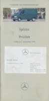 Mercedes-Benz Sprinter Preisliste 9.1998