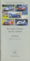 Mercedes-Benz Coupés, Roadster und Cabriolet Preisliste 1.2001