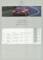Mercedes-Benz SL Preisliste 1.2001