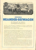 Neander Beiwagen Prospekt ca. 1930