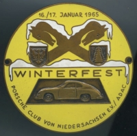 Plakette Winterfest Porsche Club von Niedersachsen 1965